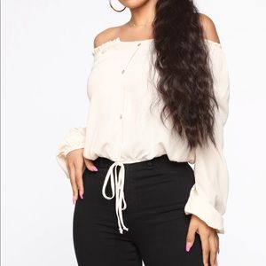 New Fashion Nova Lady in Waiting Ivory Top